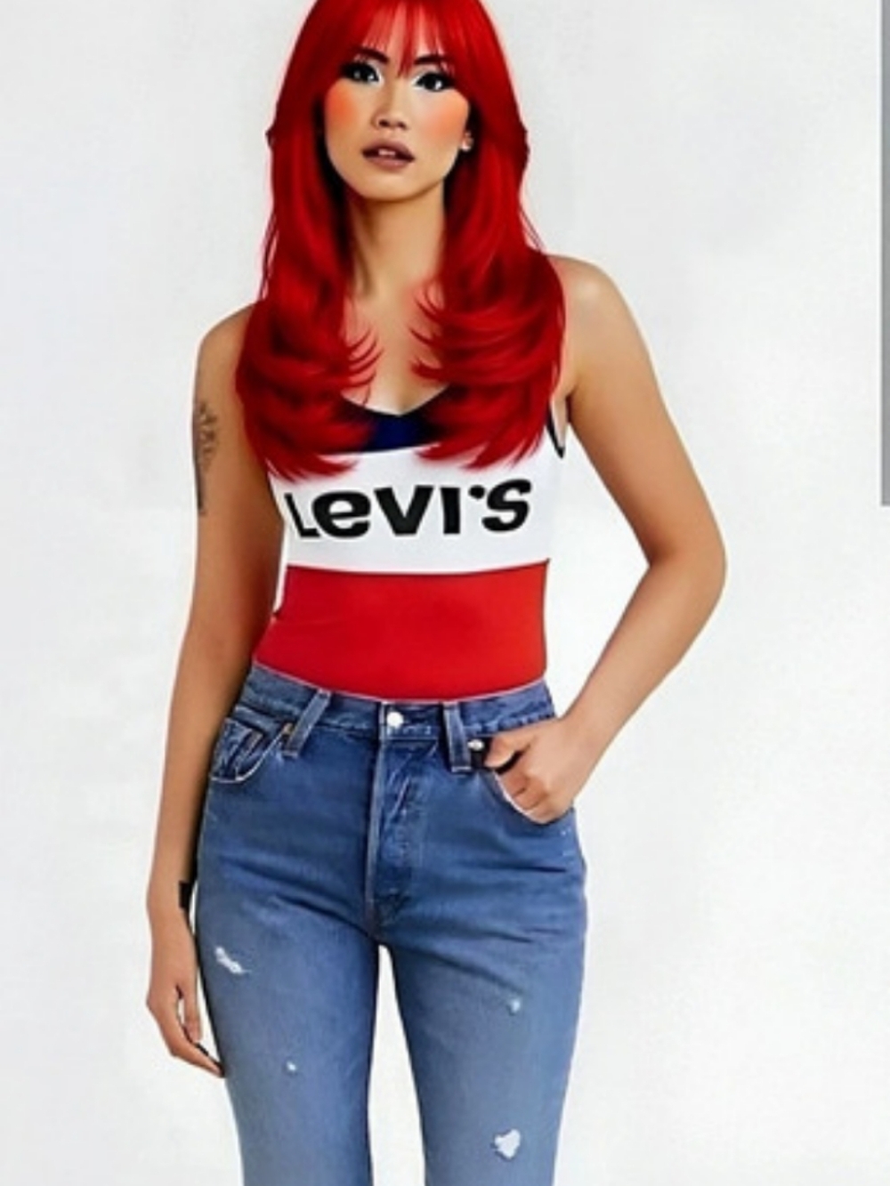 Levi's Colorblock Bodysuit Red & Blue